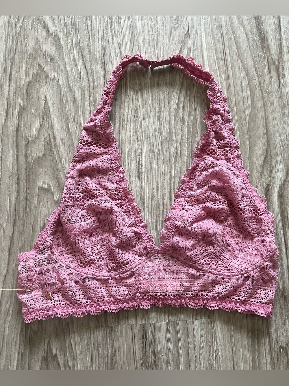 Victoria's Secret Pink Lace Halter Neck Bralette Size Medium Lounge Comfy